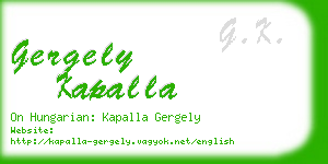 gergely kapalla business card